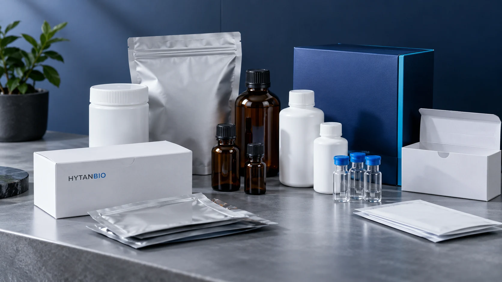 Synthesis Reagents — Packaging format concepts HYTANBIO illustrative business scene