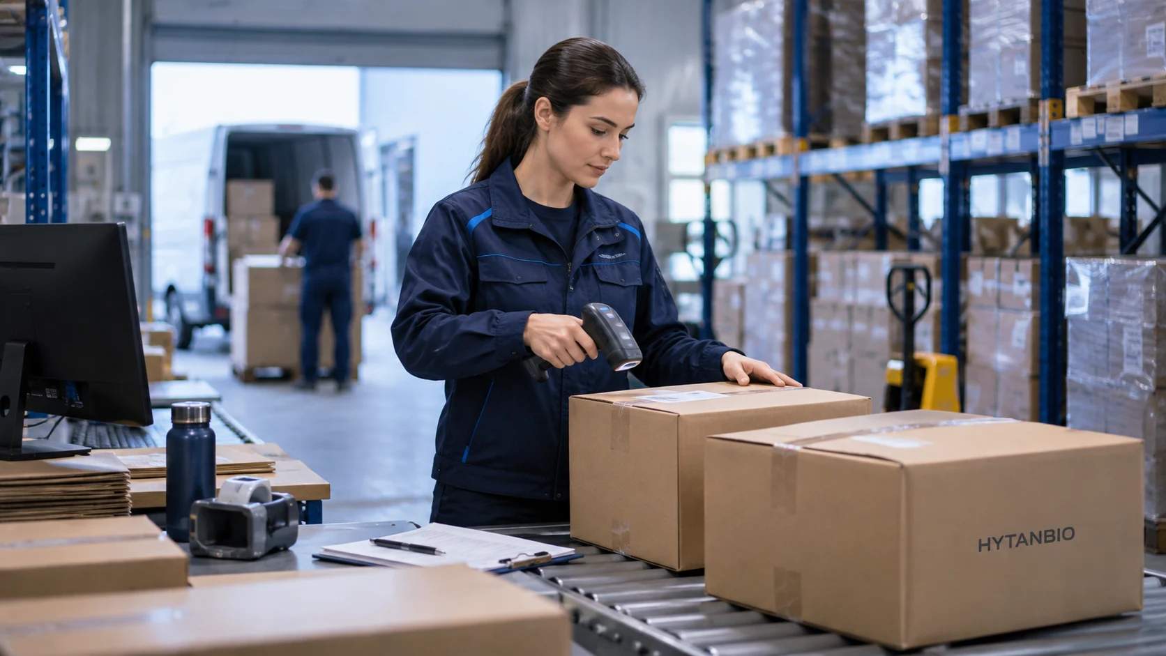 Cookie and Analytics Choices — Warehouse coordination HYTANBIO illustrative business scene