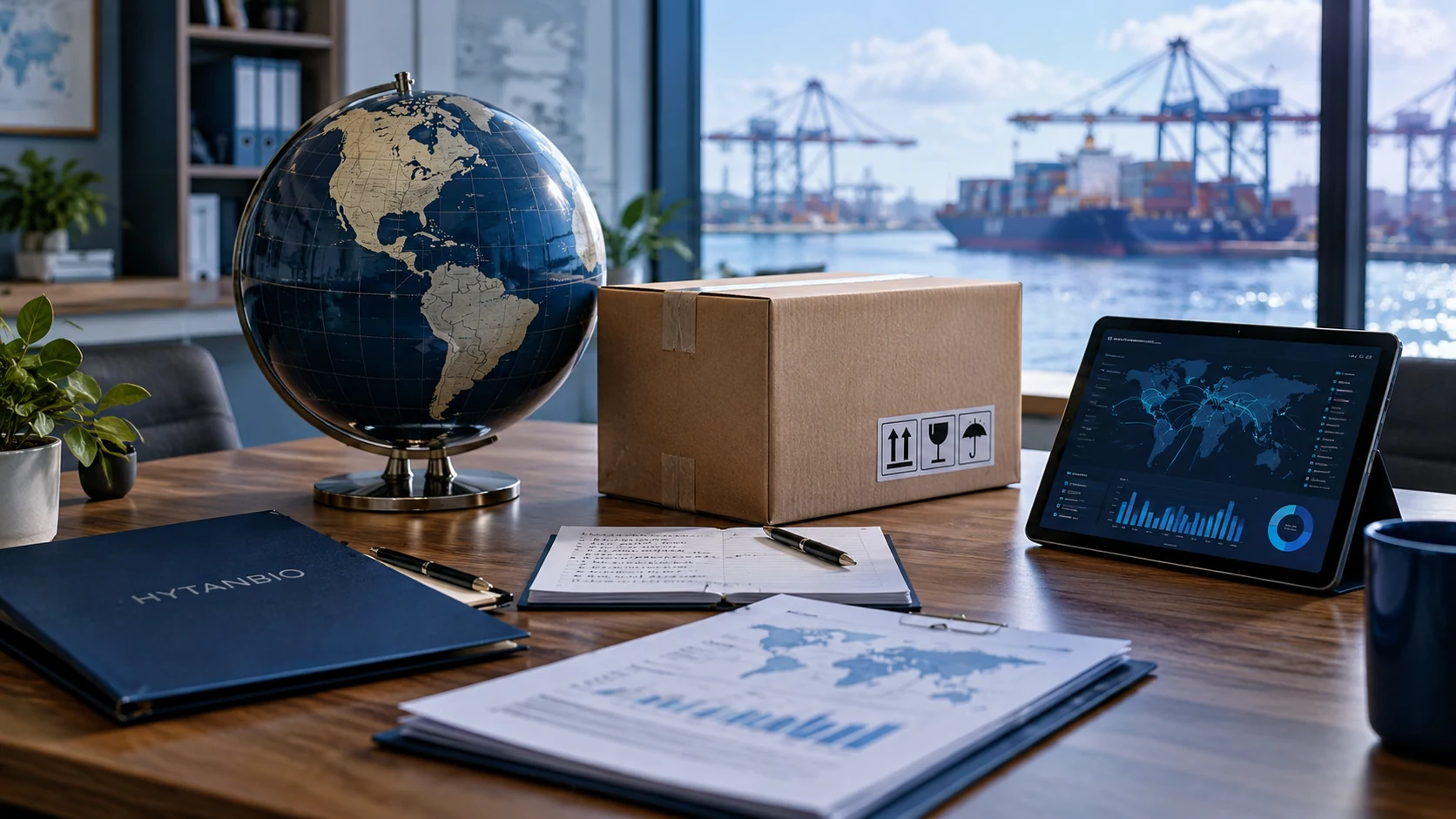 Cookie and Analytics Choices — Export preparation HYTANBIO illustrative business scene