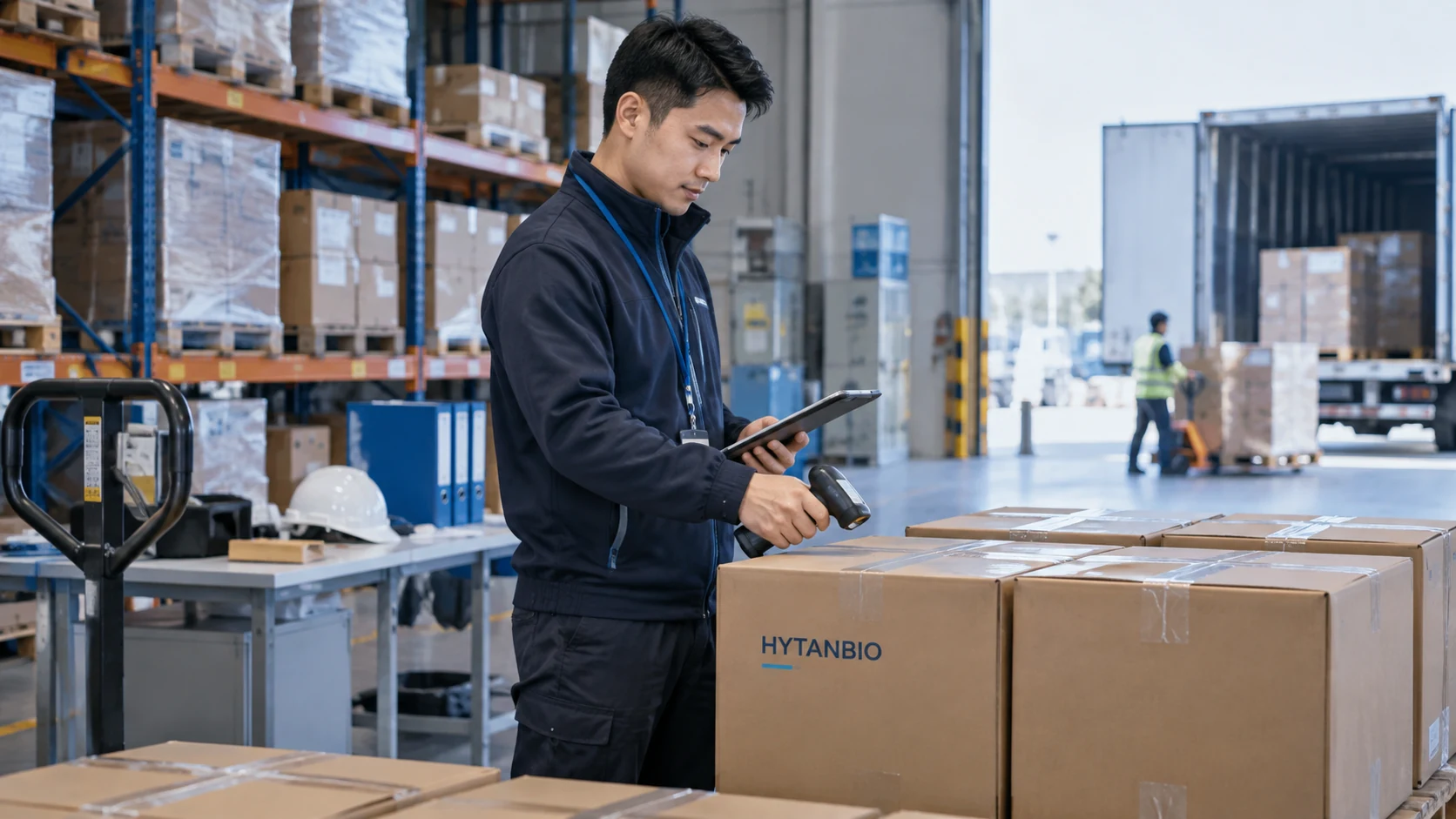Export and Logistics Coordination — Warehouse coordination HYTANBIO illustrative business scene