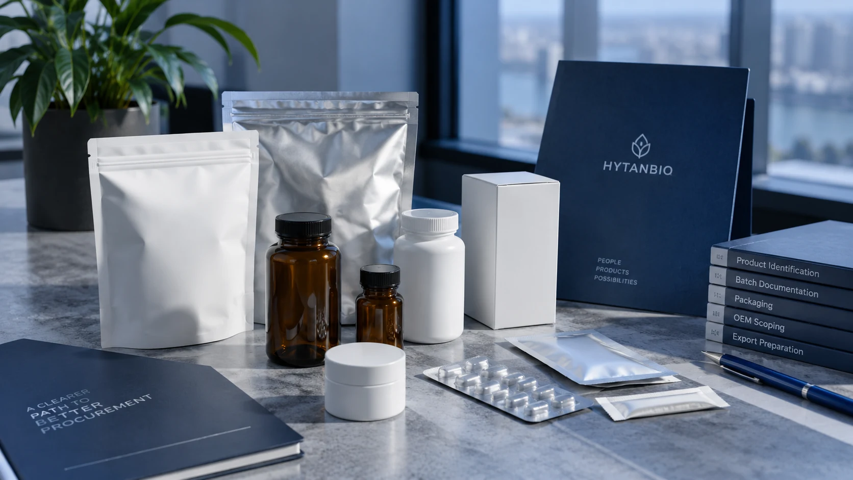 Knowledge for Better Procurement — Packaging format concepts HYTANBIO illustrative business scene