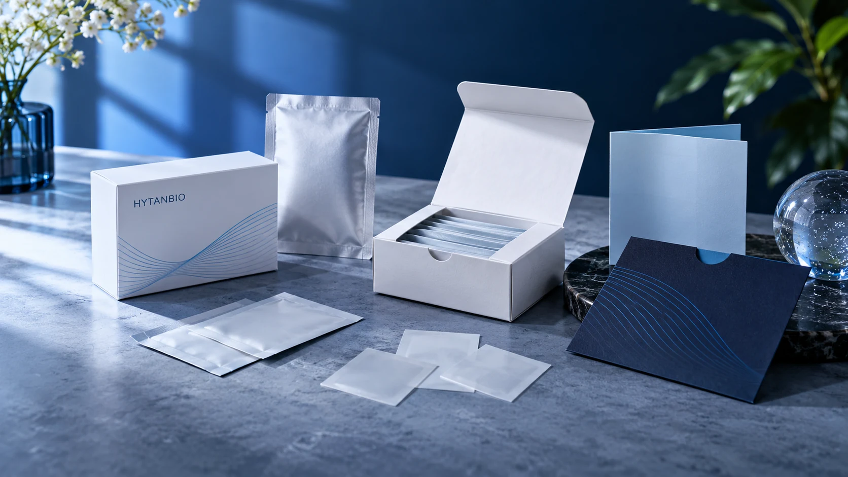Oral Film Development — Packaging format concepts HYTANBIO illustrative business scene