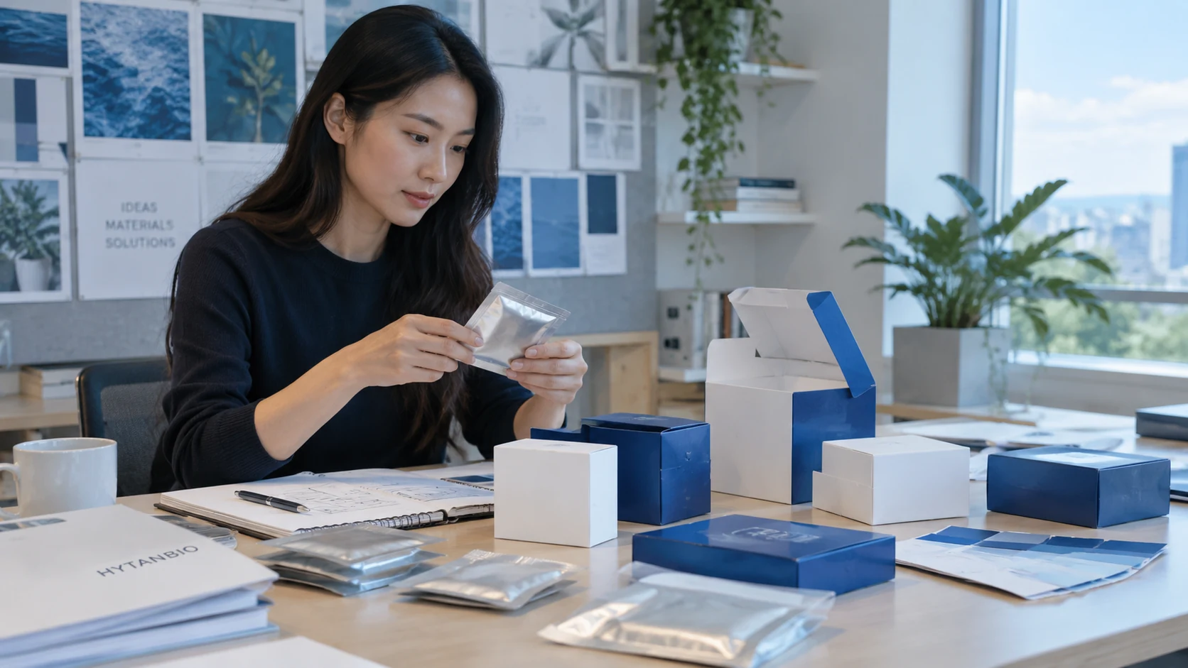 Oral Pouch Development — Packaging development HYTANBIO illustrative business scene