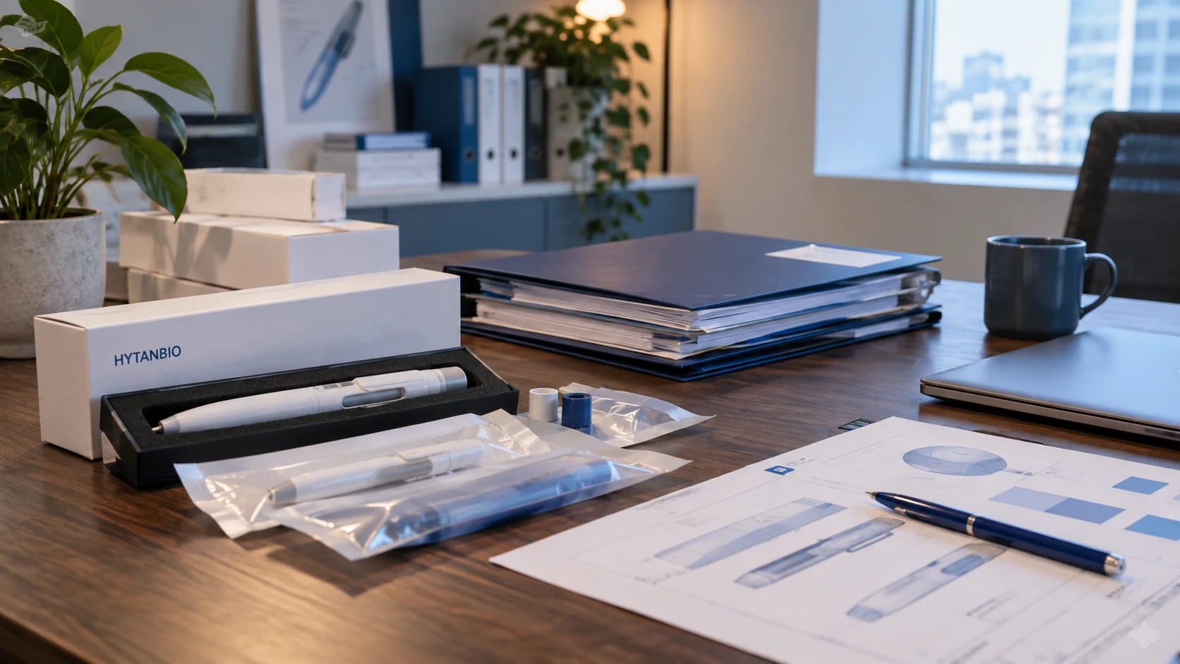 Pen Device Projects — Commercial supply planning HYTANBIO illustrative business scene
