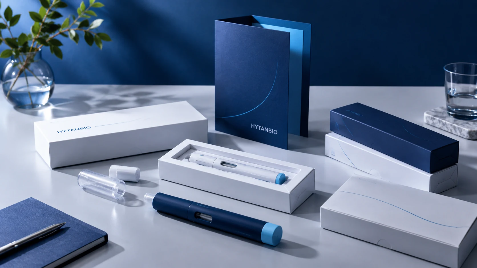 Pen Device Projects — Packaging format concepts HYTANBIO illustrative business scene