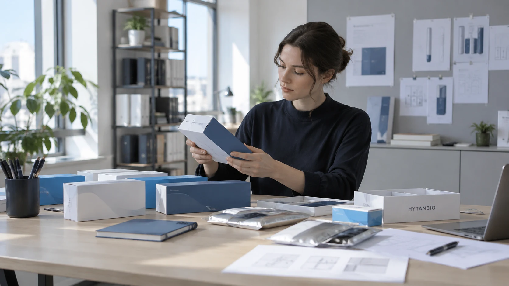Pen Device Projects — Packaging development HYTANBIO illustrative business scene