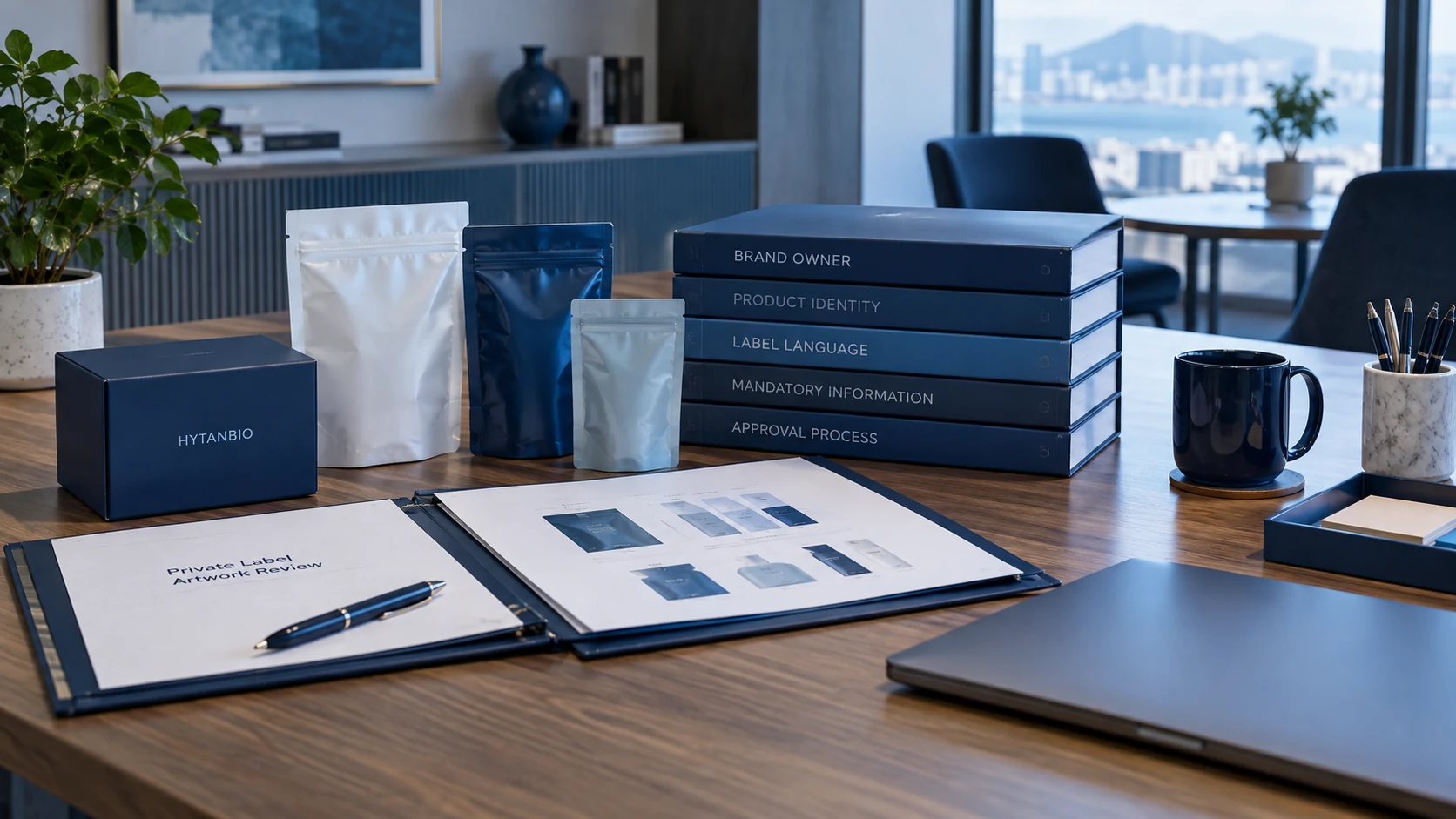 Private Label Artwork Review illustrative business scene