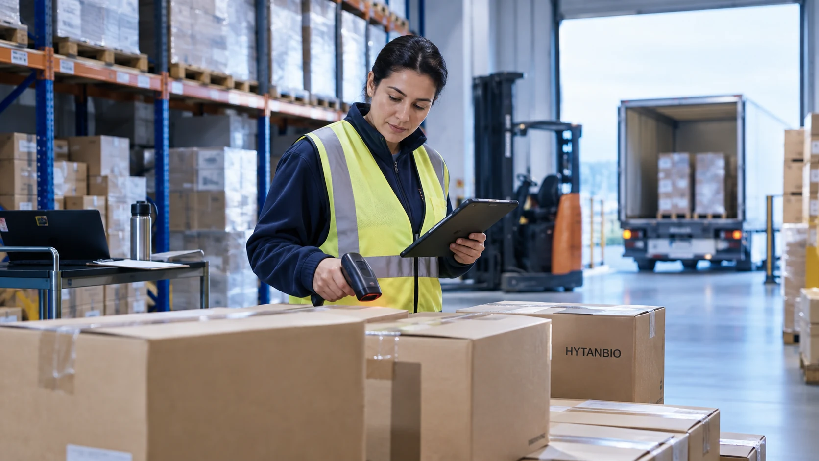 Product Use and Qualification — Warehouse coordination HYTANBIO illustrative business scene