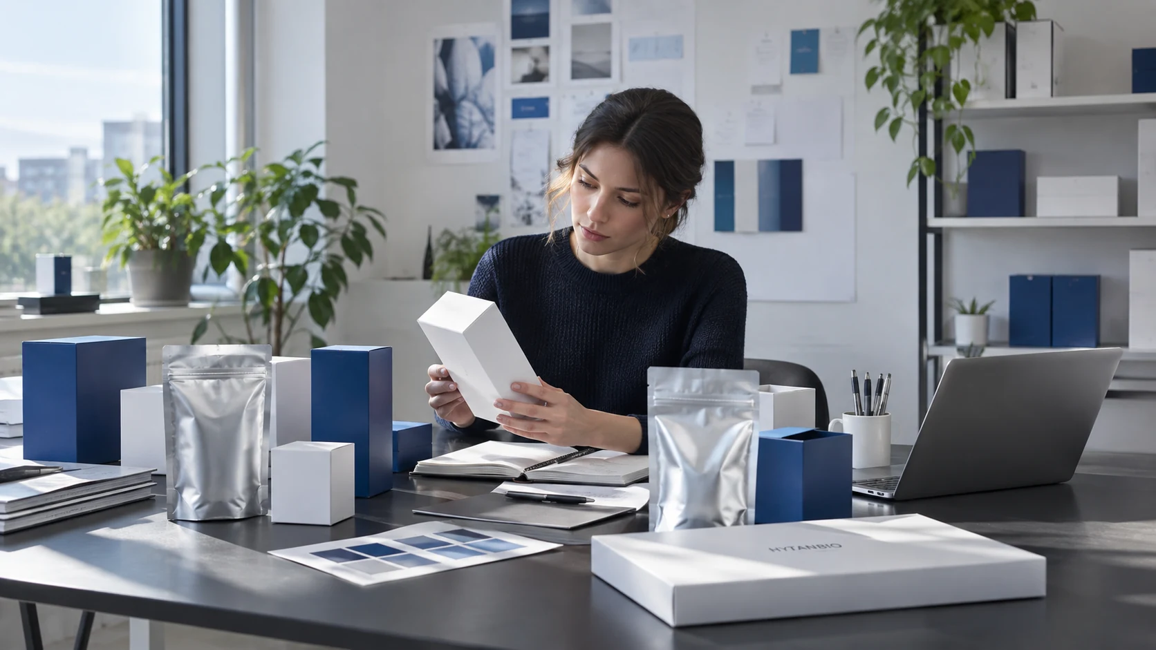 Quality and Batch Documentation — Packaging development HYTANBIO illustrative business scene