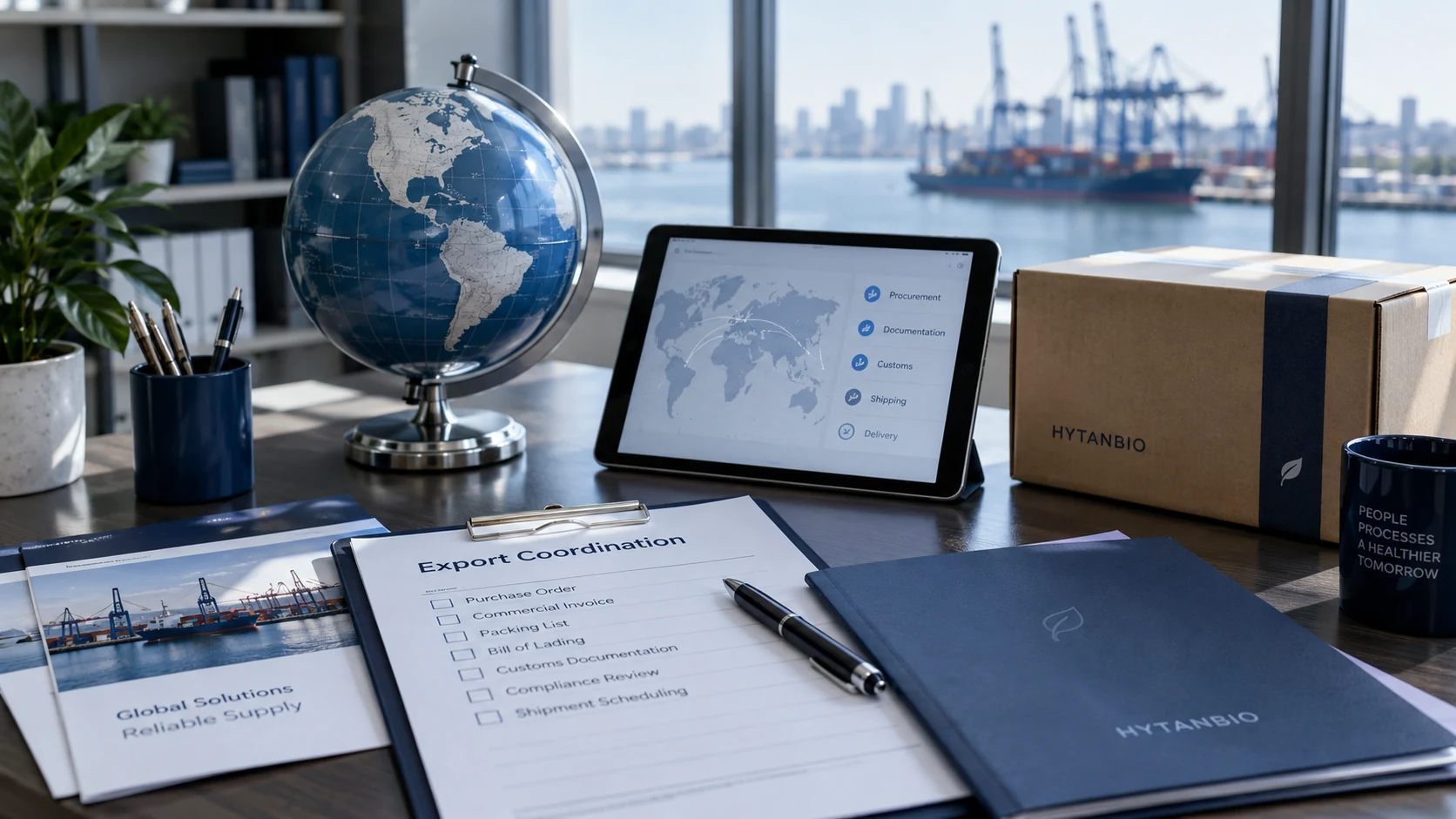 Business Resources — Export preparation HYTANBIO illustrative business scene